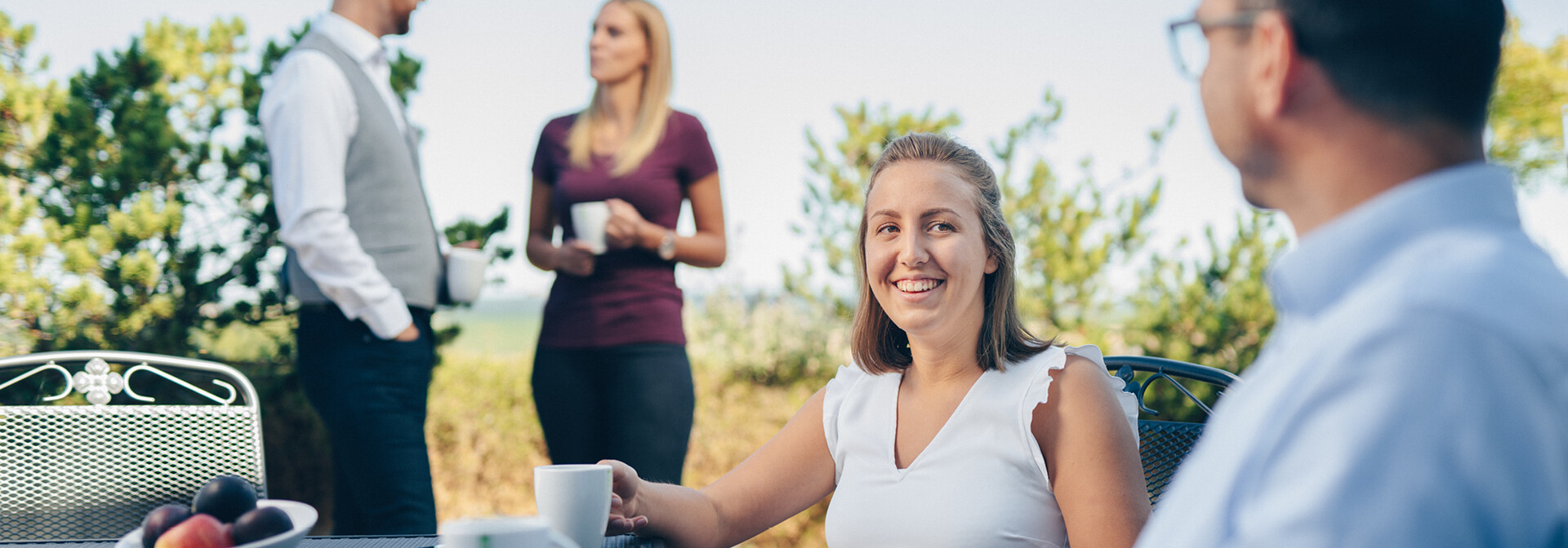 Employee break conversation